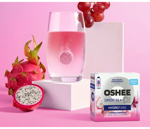 OSHEE Tabletki musujące DROP IN Hydrotabs Vitamin Water winogrono- - 1546745 - zdjęcie 4